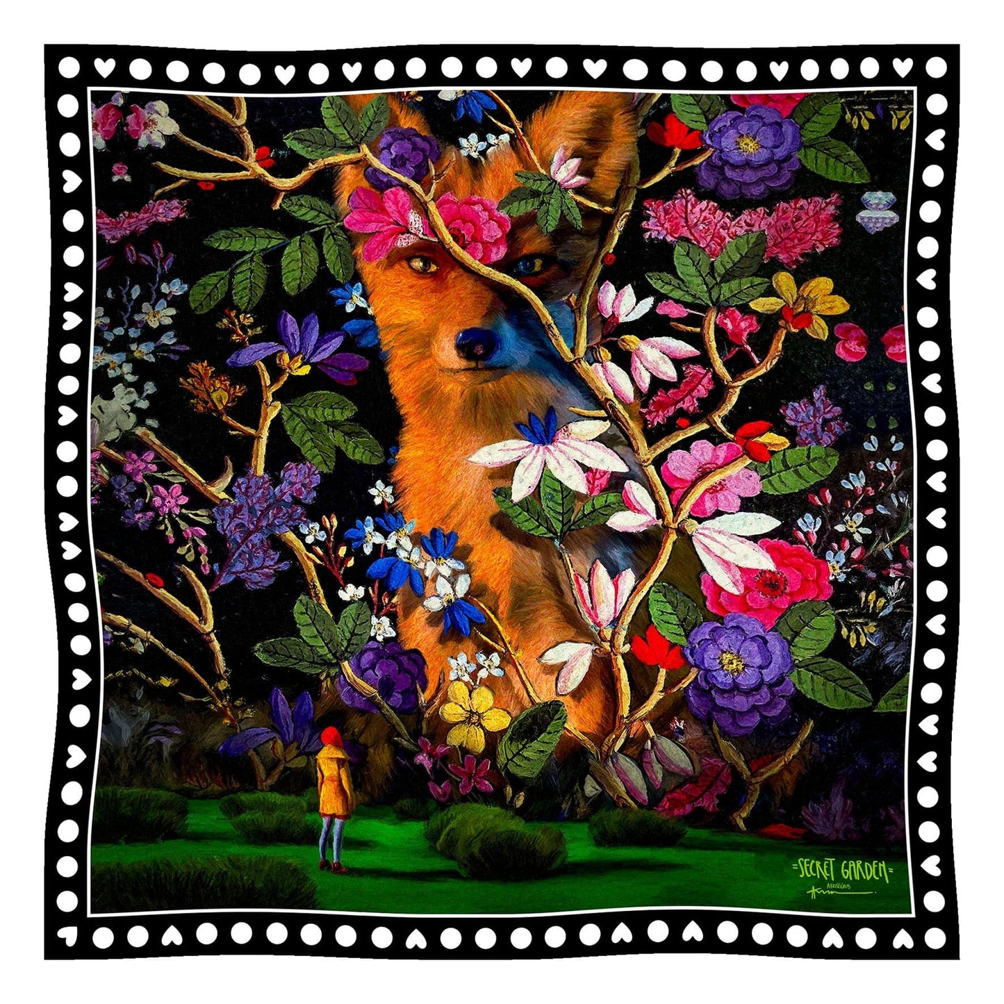 Happy365 90 x 90 cm / Juoda Skarelė SECRET GARDEN