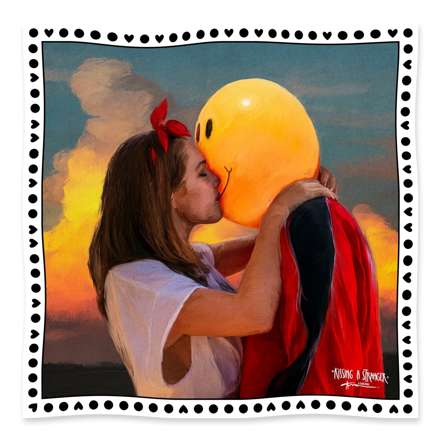 Happy365 90 x 90 cm / Balta Skarelė Kissing A Stranger