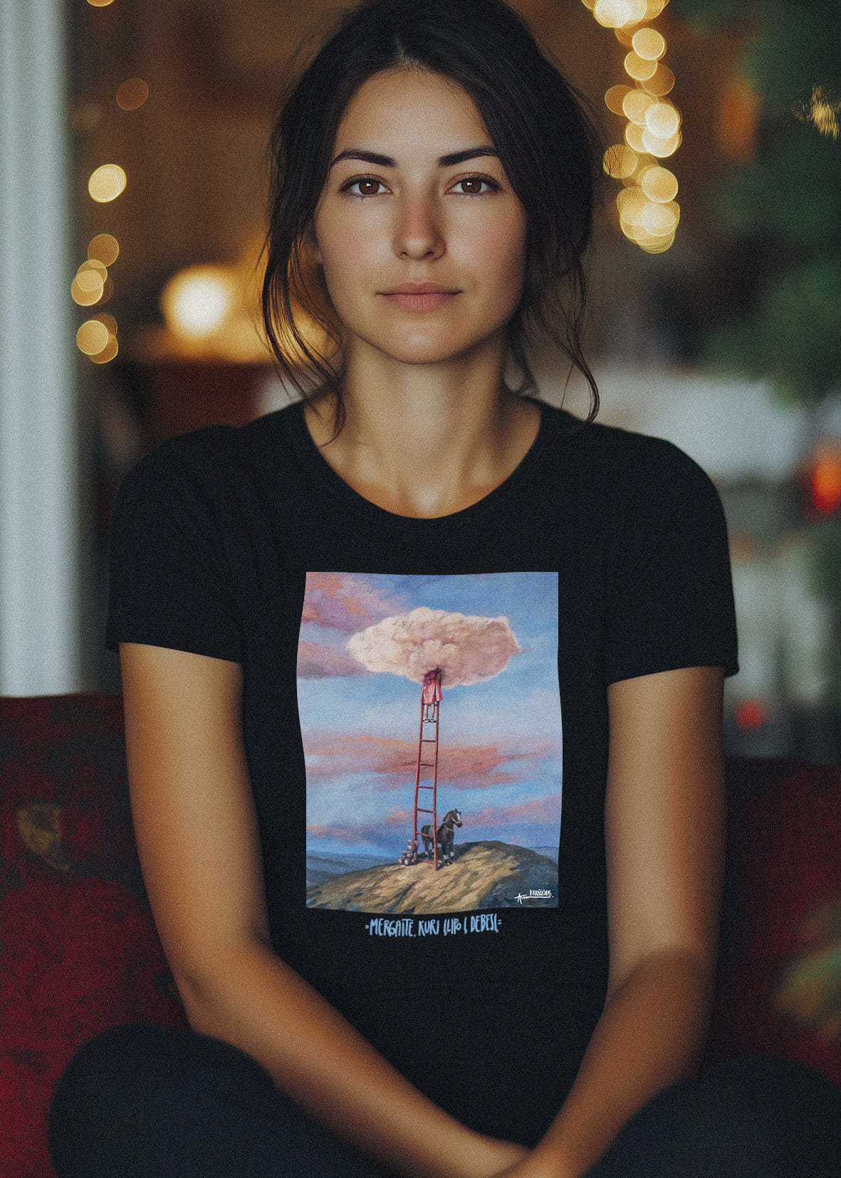 Happy365 Marškinėliai Mergaitė Kuri Įlipo Į Debesį